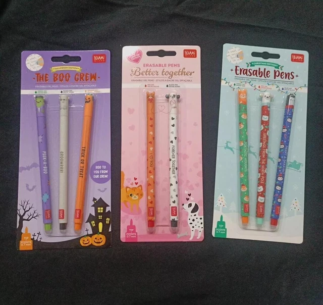 2 Penne Cancellabili A Forma Di Animale 0,5 Mm – Con 2 Ricariche E Adesivo, Simpatiche Penne Gel Per Scrivere E Disegnare - 3
