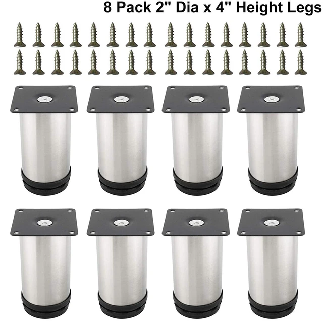 8 PCS ADJUSTABLE Furniture Legs Replacement Feet for Sofa Table