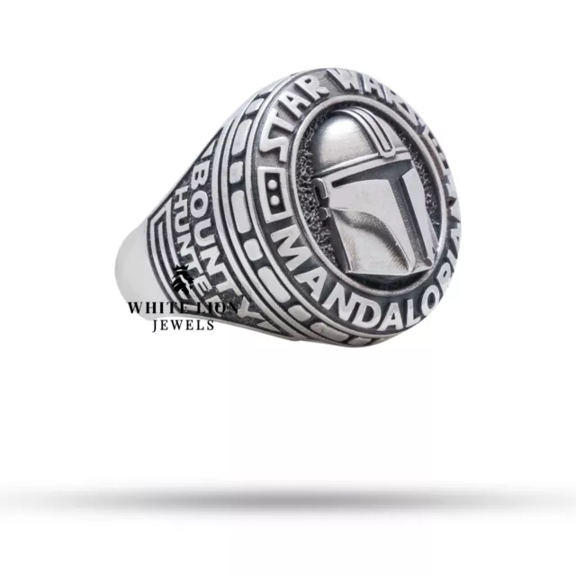 Combo Star Wars Mandalorian Bounty Hunter knight 925 Silver Men's Ring & Pendant