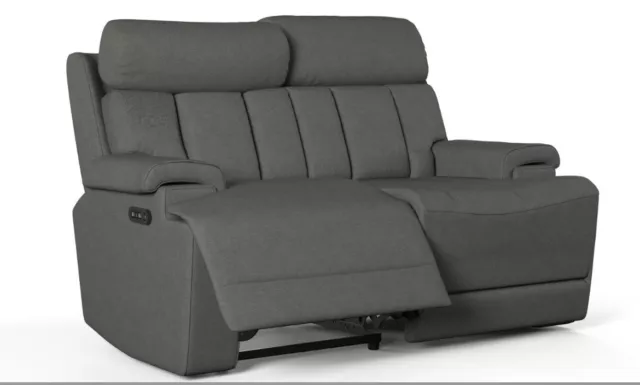 La-Z-Boy Empire 2 Seater Power Electric Recliner Sofa With Head Tilt , Charcoal