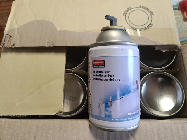 case 12 Can Rubbermaid Commercial 4009831 5.25 oz Linen Fresh Aerosol Refill