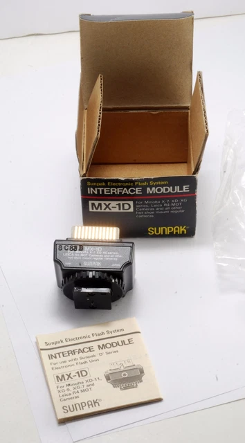 Sunpak Interface Module Mx-1D For Minolta X-7, Xd- Xg Series Leica R4 New In Box