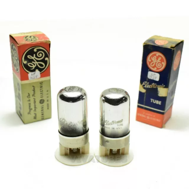 True NOS NIB Date Matched Pair GE USA 7A6 Vacuum Tubes 100+%