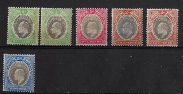 S. Nigeria 1904 KEVII ½ to 2-1/2 w/ var. MH, sg 21-24-21a,23a/Sc 21-24.  (a1205