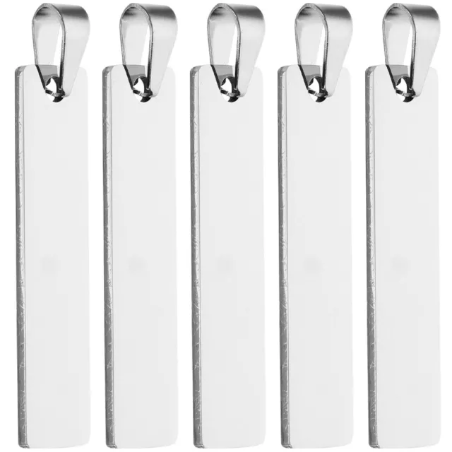 5pcs Blank Stamping Tag Stainless Steel Blank Tag Pendant DIY Keychain Hanging