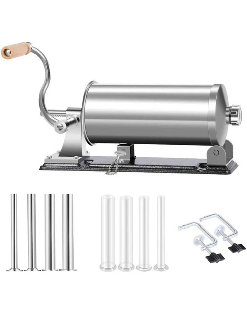 Steel Sausage Meat Stuffer Horizontal Homemade Kitchen Meat Maker 6 LBS/ 3 KG