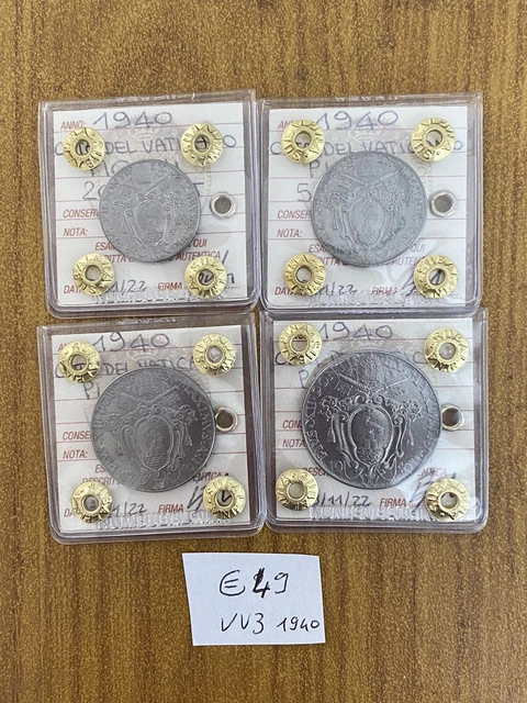 Series 4 Coins City Of Vatican Pio XII 20 50 Cent 1 2 Livres 1940 VV3