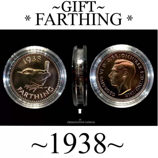 86 Years Old, 1938 Farthing. Ideal Birthday Gifts, Presents, Celebrations