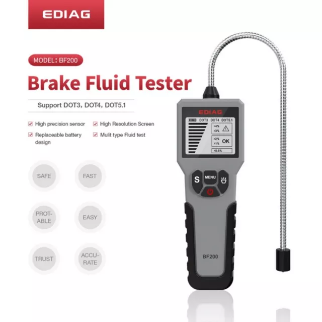 LCD Bremsflüssigkeitstester Auto DOT3-5.1 Bremsflüssigkeitsprüfer KFZ Testgerät