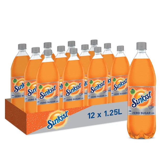 SUNKIST ZERO SUGAR Soft Drink 12 x 1.25L $29.44 - PicClick AU