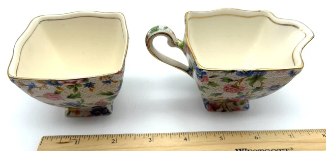 ROYAL WINTON Grimwades England OLD COTTAGE CHINTZ Ascot Creamer & Open Sugar 2