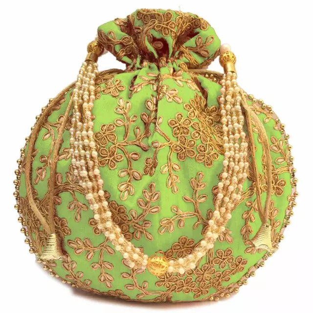 Hecho a Mano Raro Mujer Potli Bolso Para Boda Fiesta Tradicional, Estilo