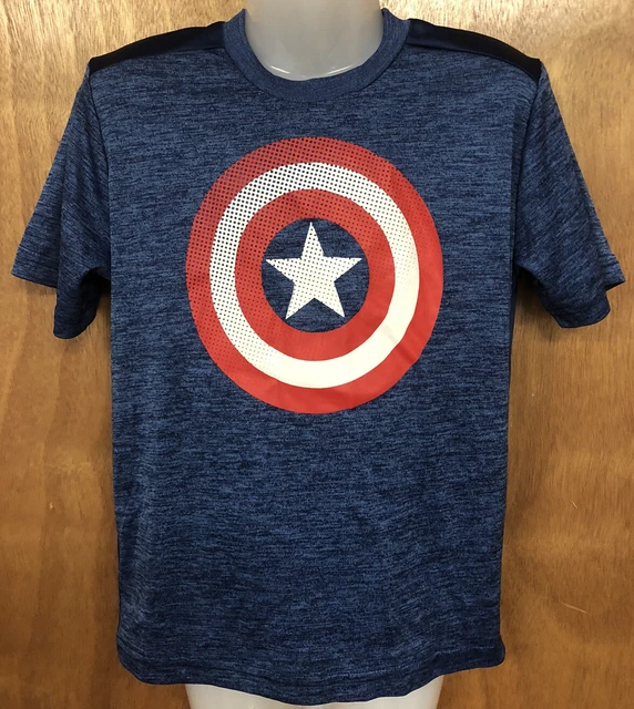 Kids Girls Boys Size MD (8) Marvel Captain America Shield Logo T-Shirt
