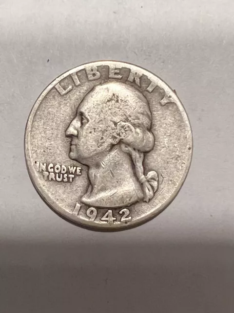 1942-D Washington Quarter__DDO__Double Die Obverse__Fine