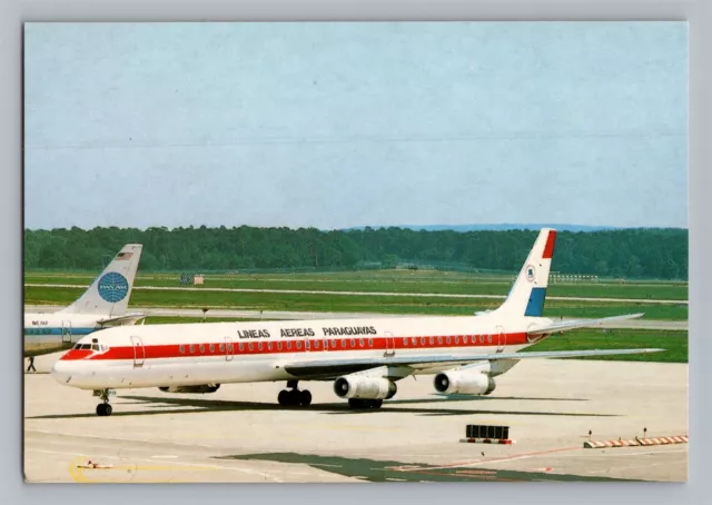 Aviation Airplane Postcard Lineas Aereas Paraguyas Airlines Douglas DC-8 AZ27