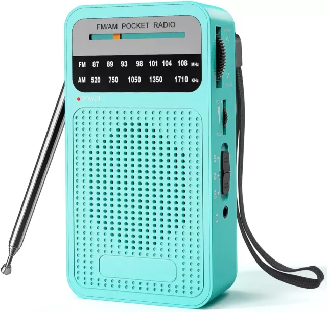Tendak Mini Radio Portable, FM/AM(MW) Transistor a Pile de Poche avec Excellente
