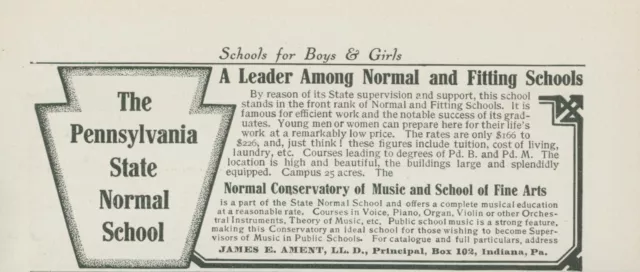 1910 Pennsylvania State Normal School Conservatory Music Fine Arts Print Ad CO2