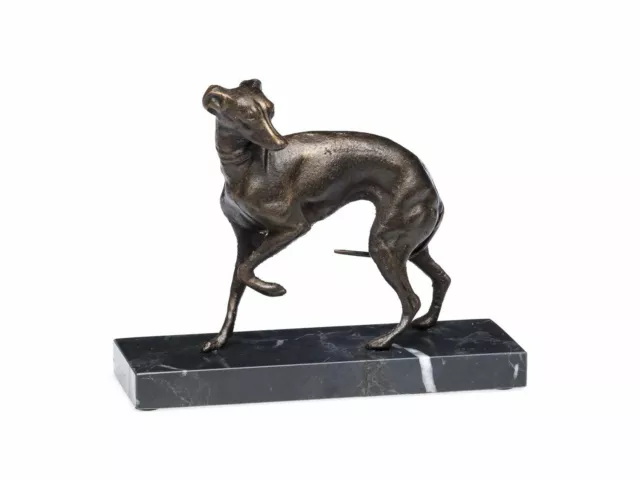 Statuette de lévrier/chien de chasse - métal/aspect bronze