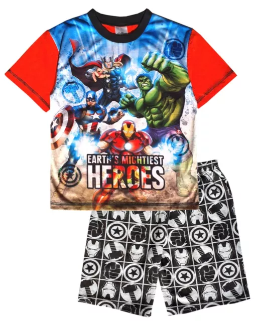 Garçons Marvel Avengers Short Pyjama Avengers Imprimé Pyjama Pyjamas Âge 4-13