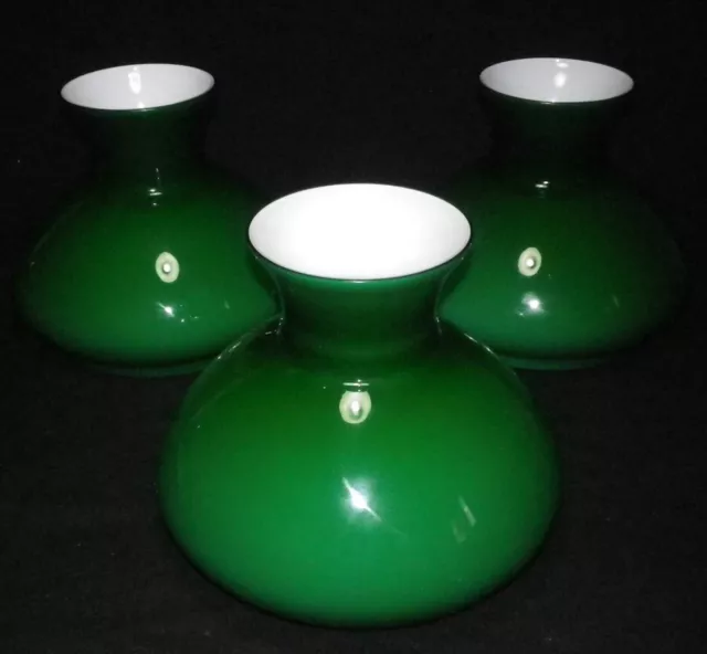 Lampada Petrolio Lume Antico Lampadario Vetro di Ricambio Boccia Paralume Verde