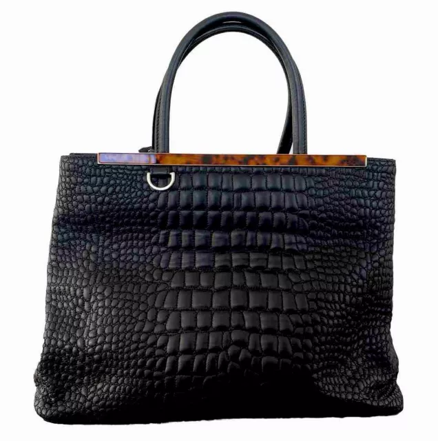 Fendi 2Jours Croc-Stitched Medium Tote