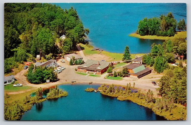 Cable WI~Aerial View~The Lakewoods Family Resort On Lake Namekagon~Vintage PC