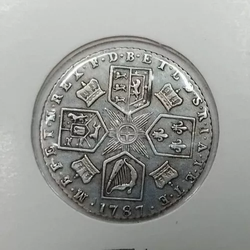 1787 George Iii Silver Sixpence, With Hearts, British Coin Rg T6 S.1924