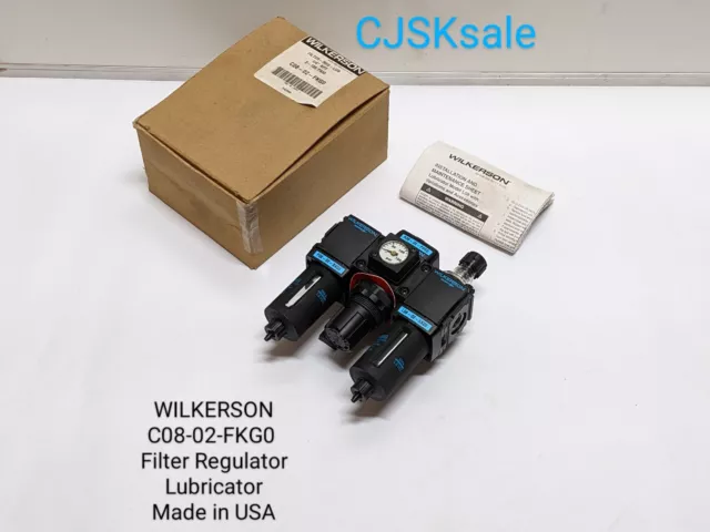 WILKERSON C08-02-FKG0 Filter Regulator Lubricator 1/4" NPT 0-125 Psi (NEW).