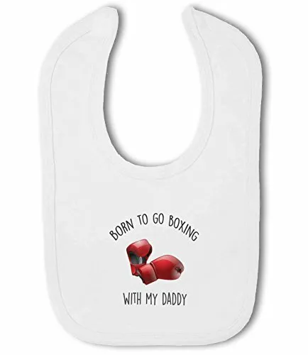Born to go Boxing with my Daddy / Mummy - Baby Bib by BWW Print Ltd
