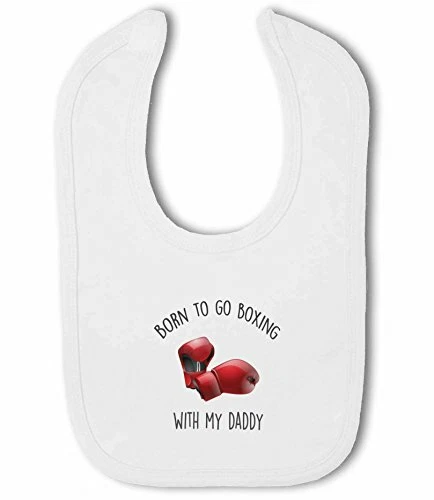 Born to go boxe with my Daddy / Mummy - bavaglino bambino di BWW Print Ltd