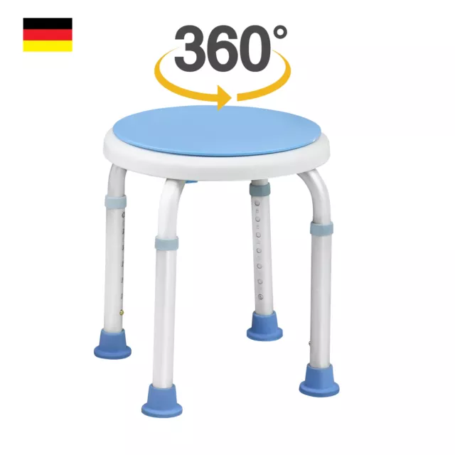 Duschstuhl 360° Drehbar Duschsitz Badestuhl Duschhocker 136kg Badhocker 7-Fach