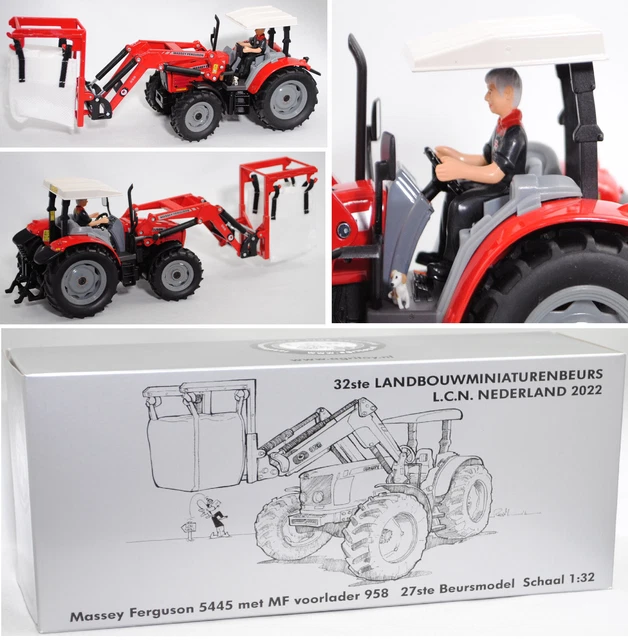 Siku 8614 Massey Ferguson 8680 avec pince à balles et 2 balles de foin 1/32 - Modèles agricoles & jouets de ferme | Boutique Tractorium | Tracteurs et machines agricoles miniatur
