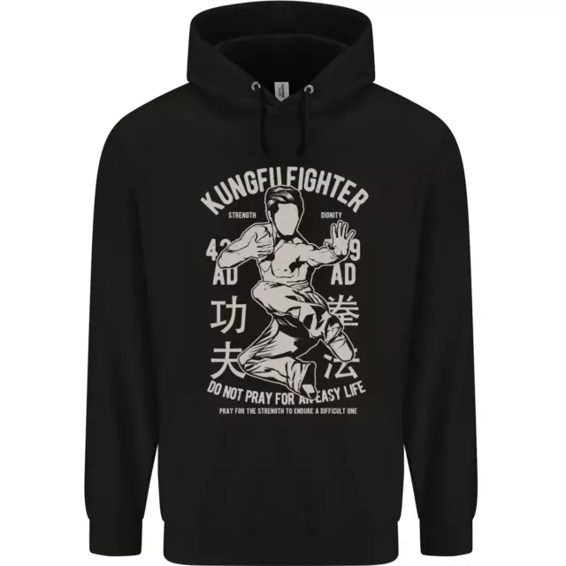 Kung Fu Fighter Mixed Martial Arts MMA Mens 80% Cotton Hoodie
