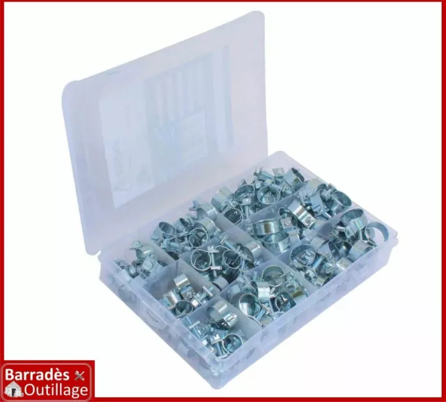 Assortiment/Coffret 135 mini-colliers serrage Ø 8 - 18 mm