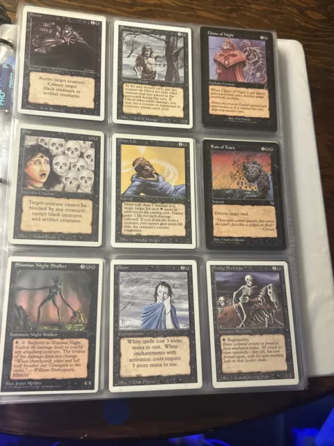 Vintage Magic The Gathering Collection Binder Beta Unlimited Mtg 225 Card Lot💎 2