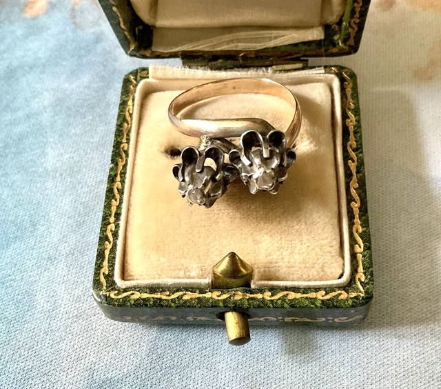 Bague Ancienne Or 18K Napoléon III - Religieuse Avec Lapis-lazuli Et Perles - Taille 55 - Occasion
