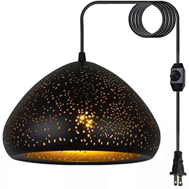 Industrial Creative Metal Hollow Dome Pendant Light Vintage Barn Black Iron