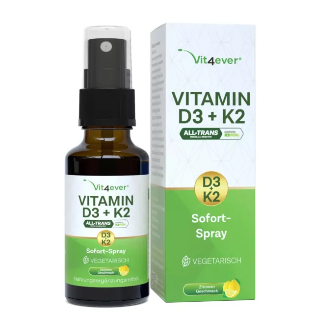 Vitamin D3 + K2 Spray = 366 Sprühstöße - 50ml MK7 - 99,7% All trans K2VITAL®