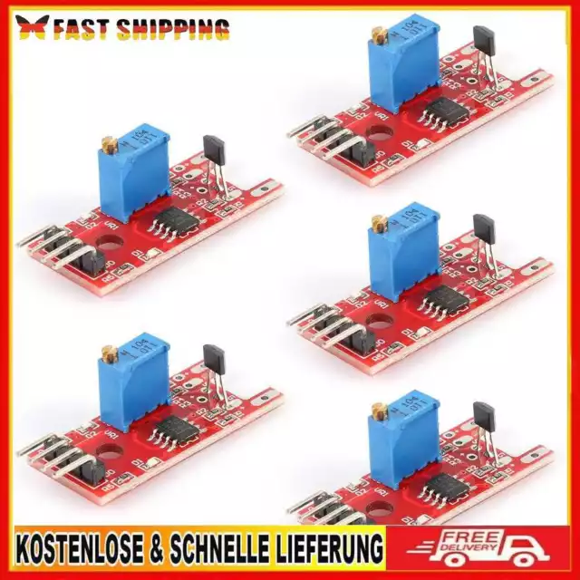 5pcs KY-024 lineare magnetische Hallschalter Geschwindigkeitszählsensormodul-Kit