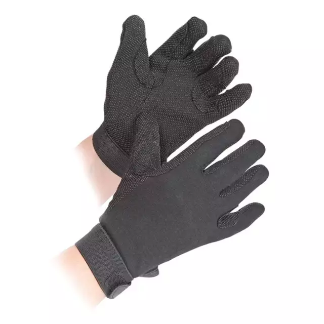 Shires Adults Newbury Horse Riding Gloves - Black - Extra Large - Pimple Grip