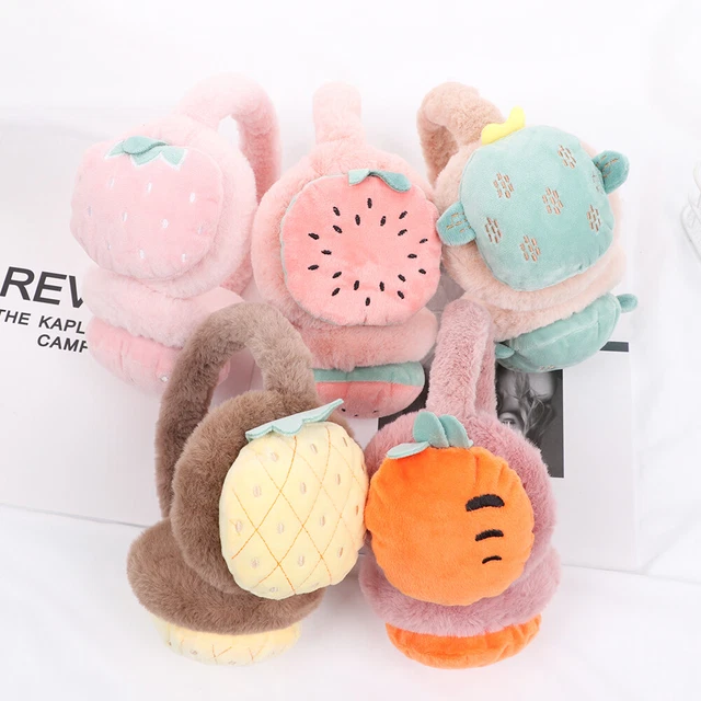 Kids Winter Earmuffs Warm Plush Fruit Ear Warmers Ear Muffs