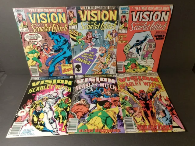 Vision And Scarlet Witch Comic Book Lot Of 6 - Marvel Comics