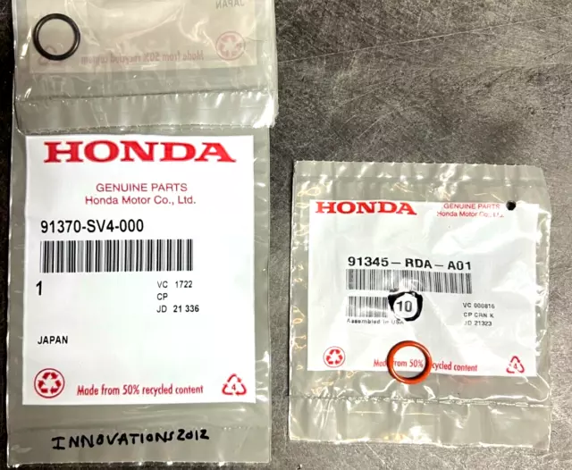 Oem Honda Acura Power Steering Pump Inlet & Outlet O-Ring Seals New 2Pc Kit