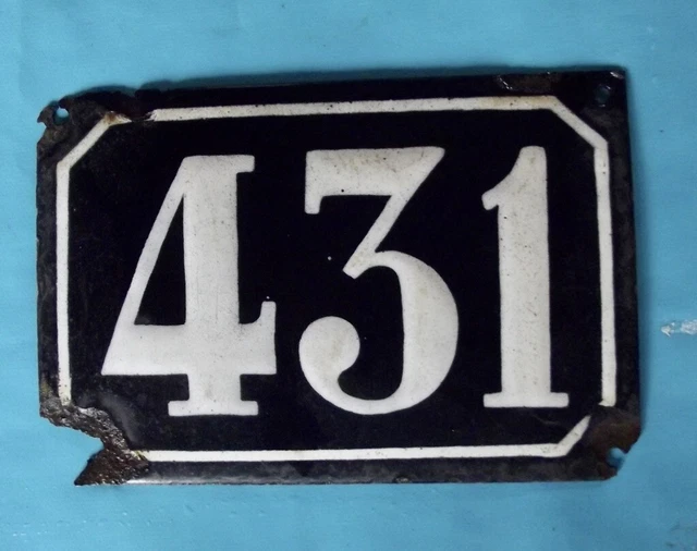 Grande Old Black French House Number 431 Door Gate da Parete Piatto D Metallo IN