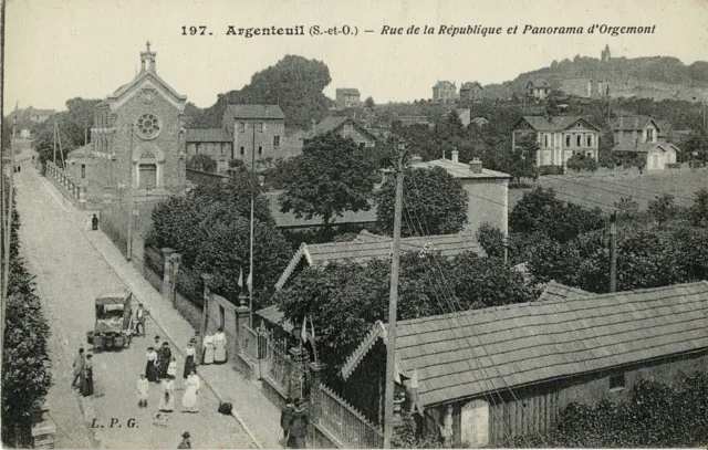 CPA - Argenteuil - Rue de la République and Panorama d'Orgemont