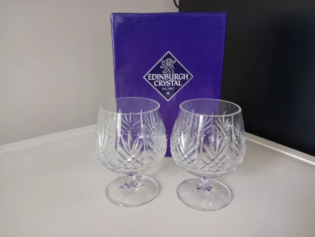 A Pair Of Edinburgh International Crystal Brandy Glasses