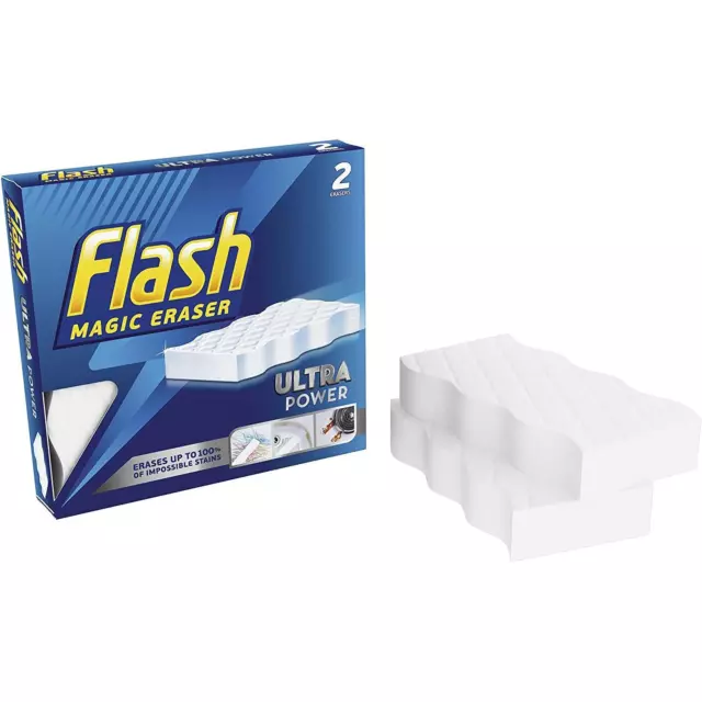 Flash Magic Eraser Ultra Power Sponge Removes tough Stains, marks and scuffs 2