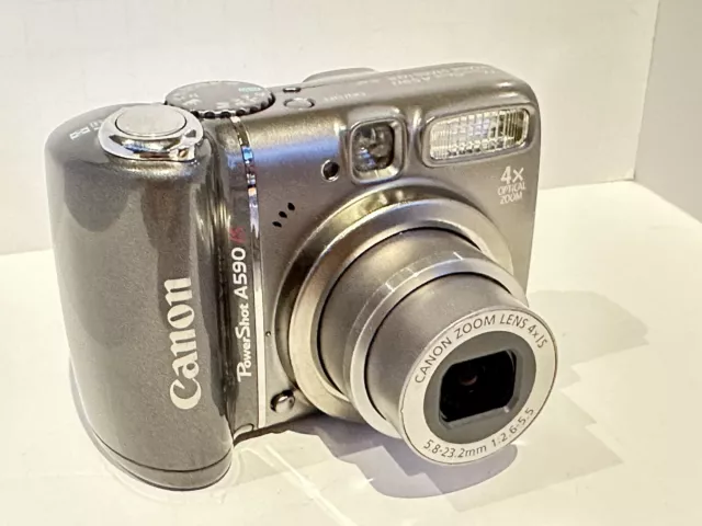 Canon PowerShot A590 IS 8.0MP Compact Digital Camera Silver Tested