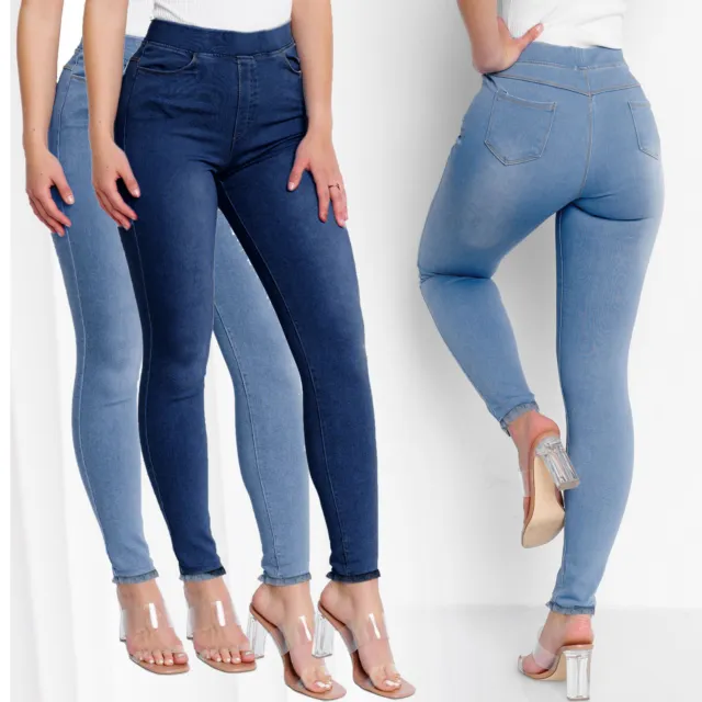Pantaloni Jeans Denim Donna Jeans Grande Taglia Skinny Stretch Pants Jeggings