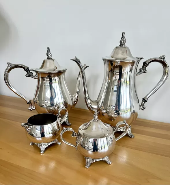 Vintage Oneida USA silver plated Four Piece Tea and Coffee Set